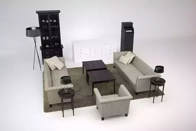 Contemporary Lounge Furniture Set 3D model