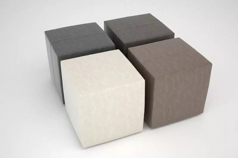 Leather Cube Stool 3D model_0