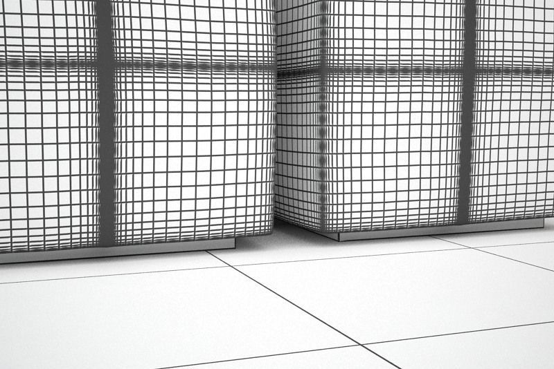 Leather Cube Stool 3D model_3