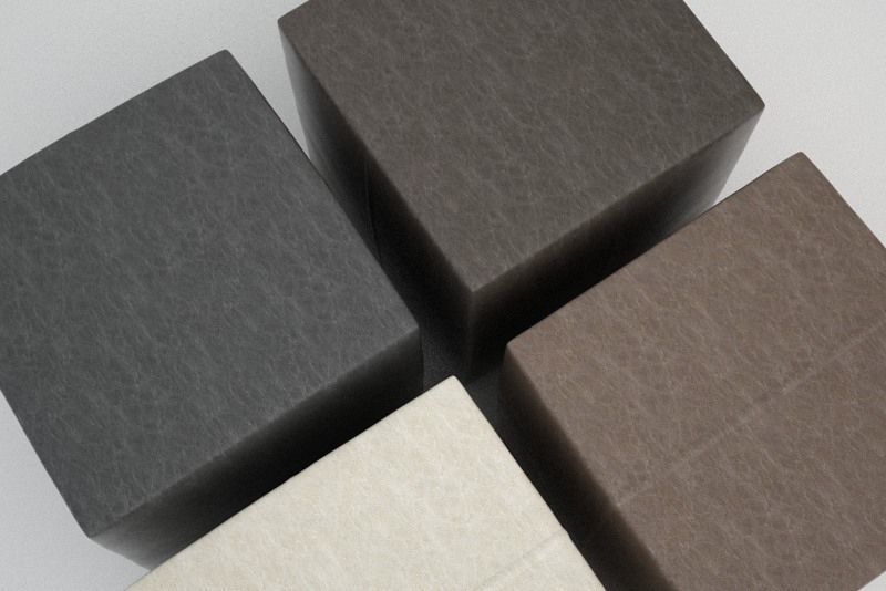 Leather Cube Stool 3D model_4