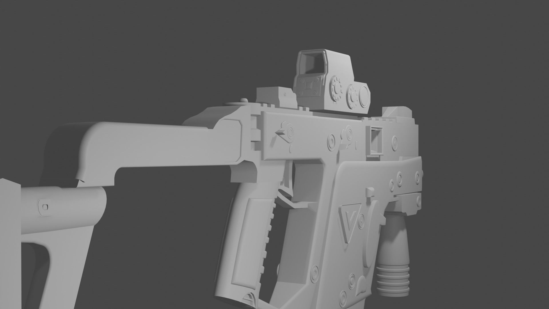 gun model kriss vector Low-poly 3D model_6