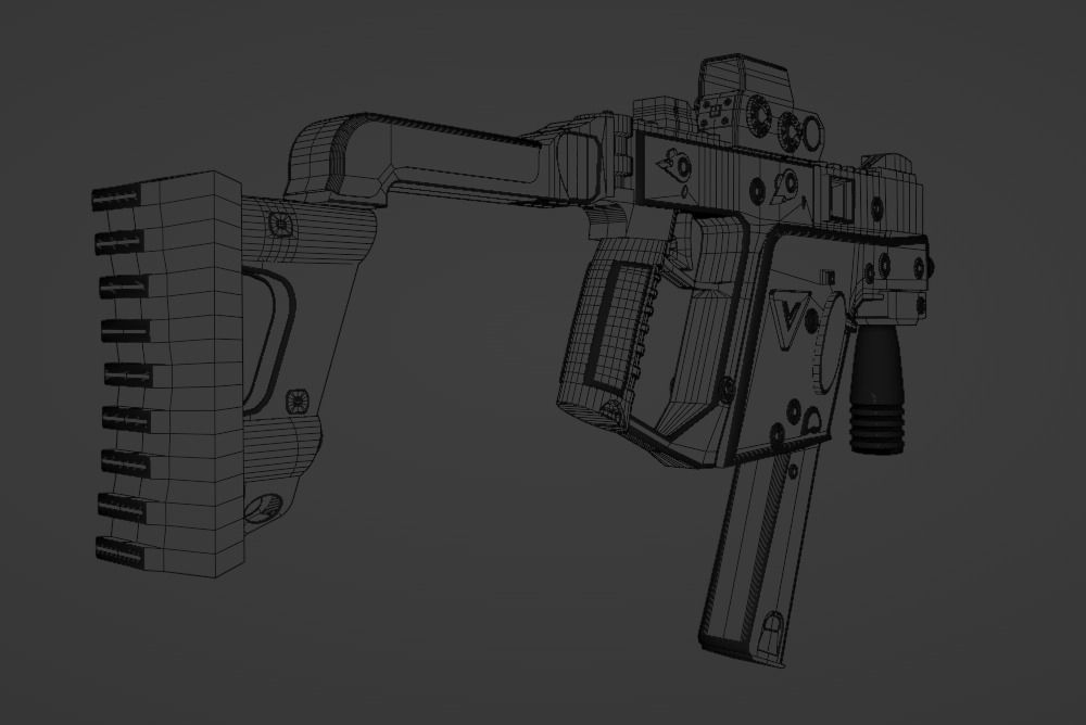 gun model kriss vector Low-poly 3D model_2