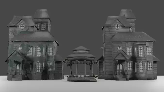 Old Manor Low-poly 3D model