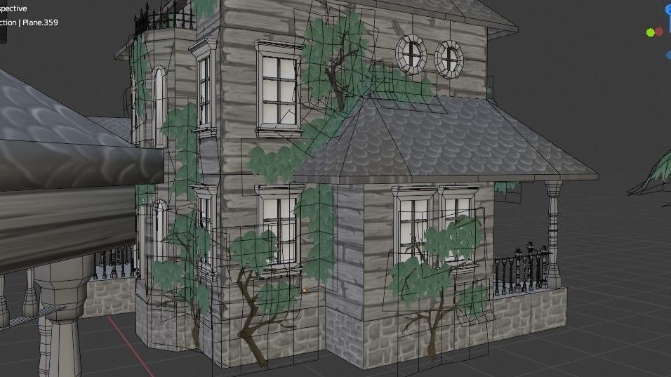 Old Manor Low-poly 3D model_16