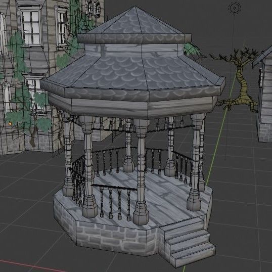 Old Manor Low-poly 3D model_14