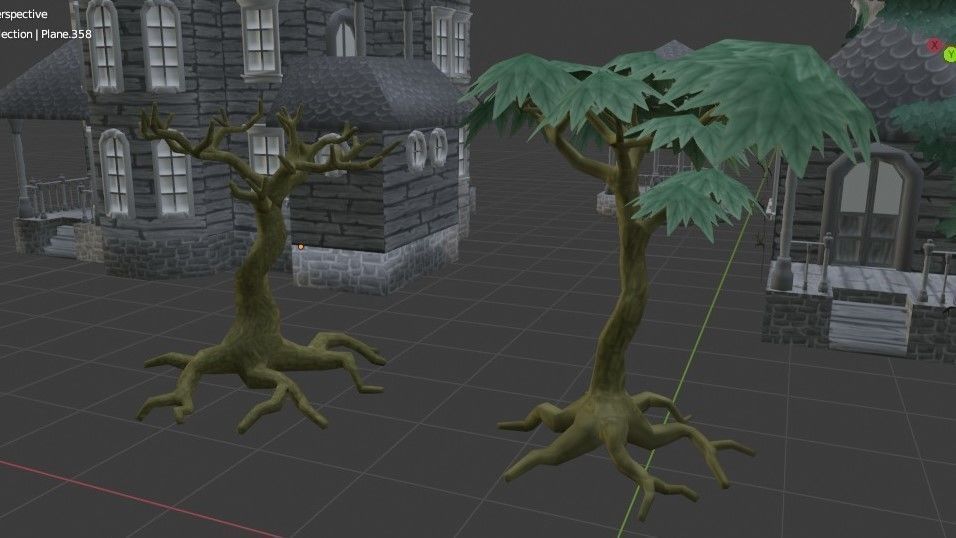 Old Manor Low-poly 3D model_19