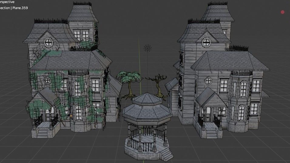 Old Manor Low-poly 3D model_8