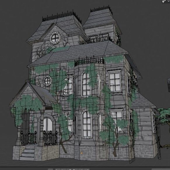 Old Manor Low-poly 3D model_17