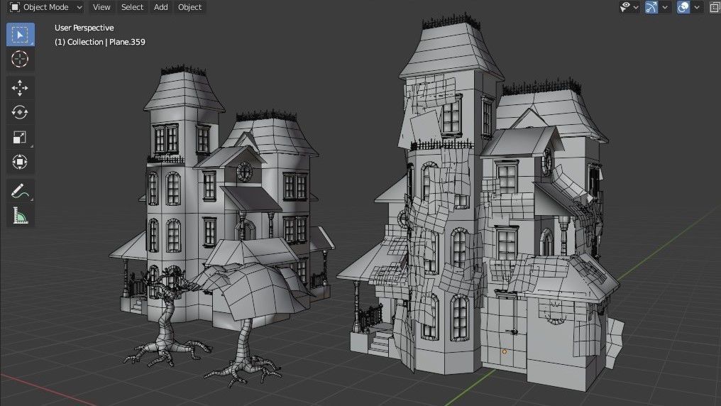 Old Manor Low-poly 3D model_6