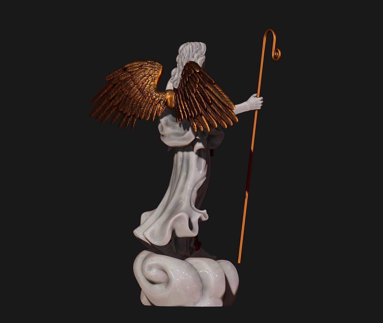 Raphael Archangel - Metal - Wood - CNC Rounting and 3D print model_13