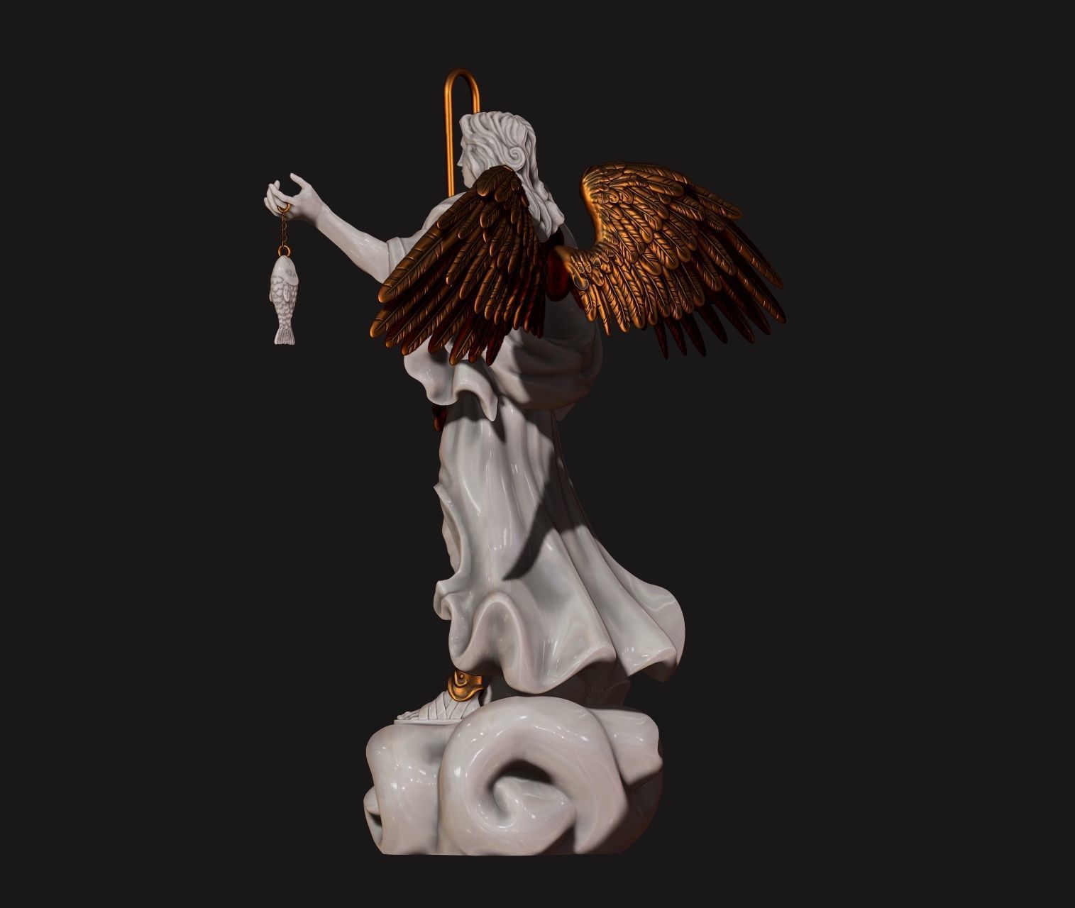 Raphael Archangel - Metal - Wood - CNC Rounting and 3D print model_15