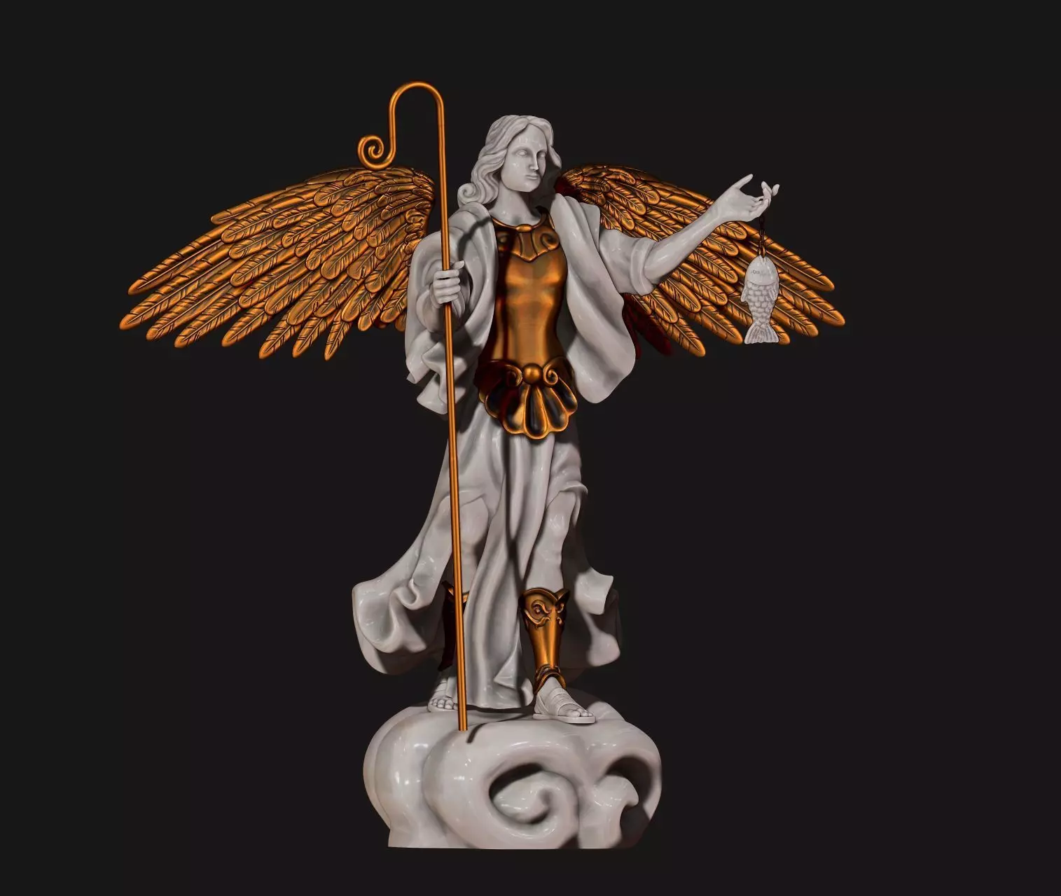 Raphael Archangel - Metal - Wood - CNC Rounting and 3D print model_0