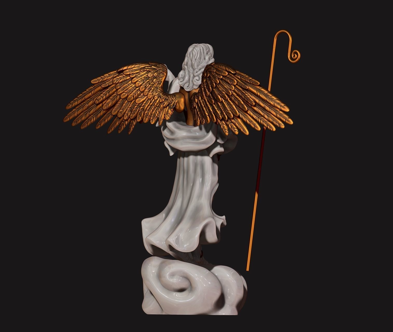 Raphael Archangel - Metal - Wood - CNC Rounting and 3D print model_14