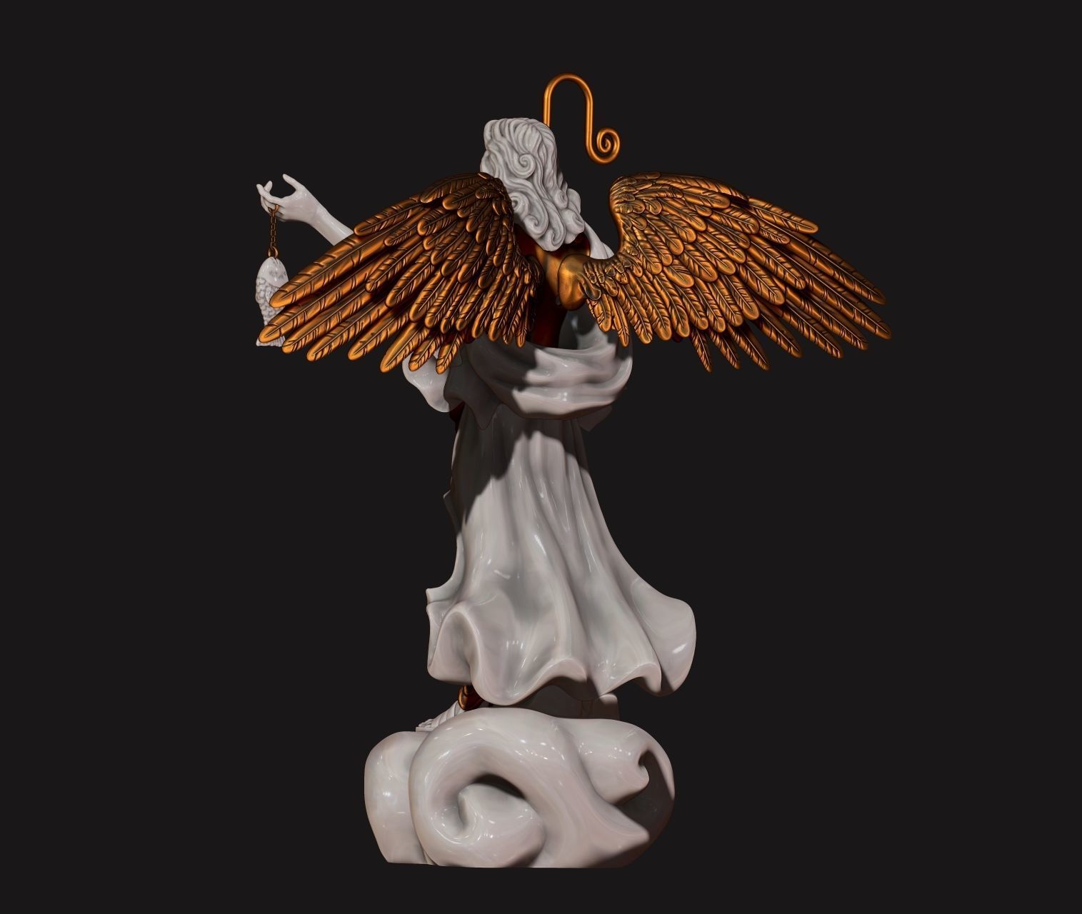Raphael Archangel - Metal - Wood - CNC Rounting and 3D print model_4