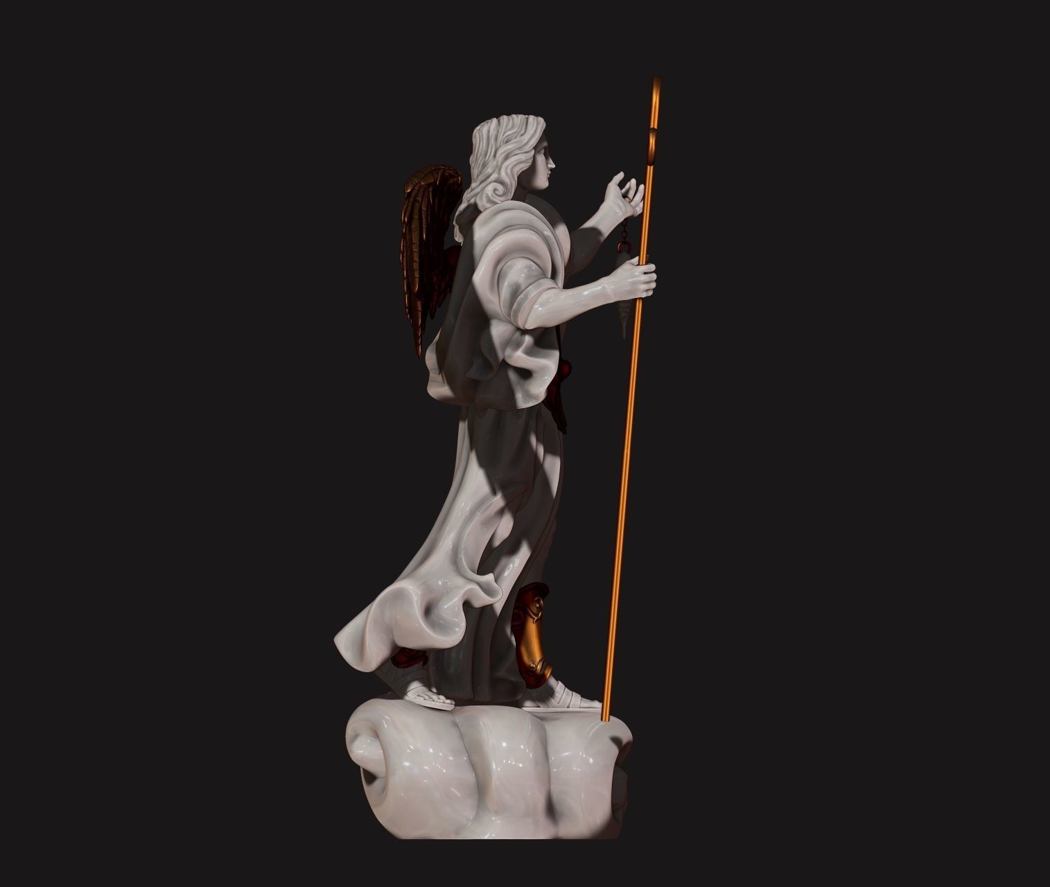Raphael Archangel - Metal - Wood - CNC Rounting and 3D print model_12
