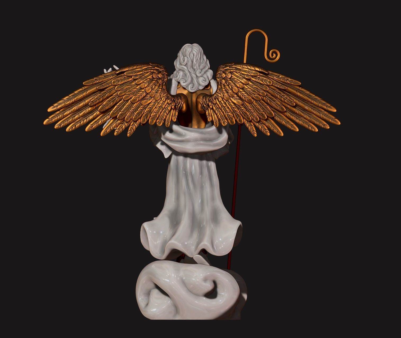 Raphael Archangel - Metal - Wood - CNC Rounting and 3D print model_5