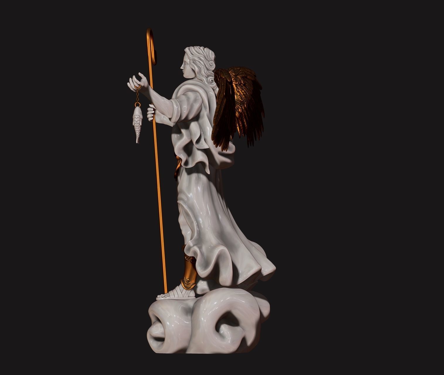 Raphael Archangel - Metal - Wood - CNC Rounting and 3D print model_3