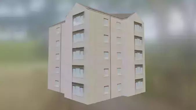  Scottish Generic Flat Block 001 Low-poly 3D model