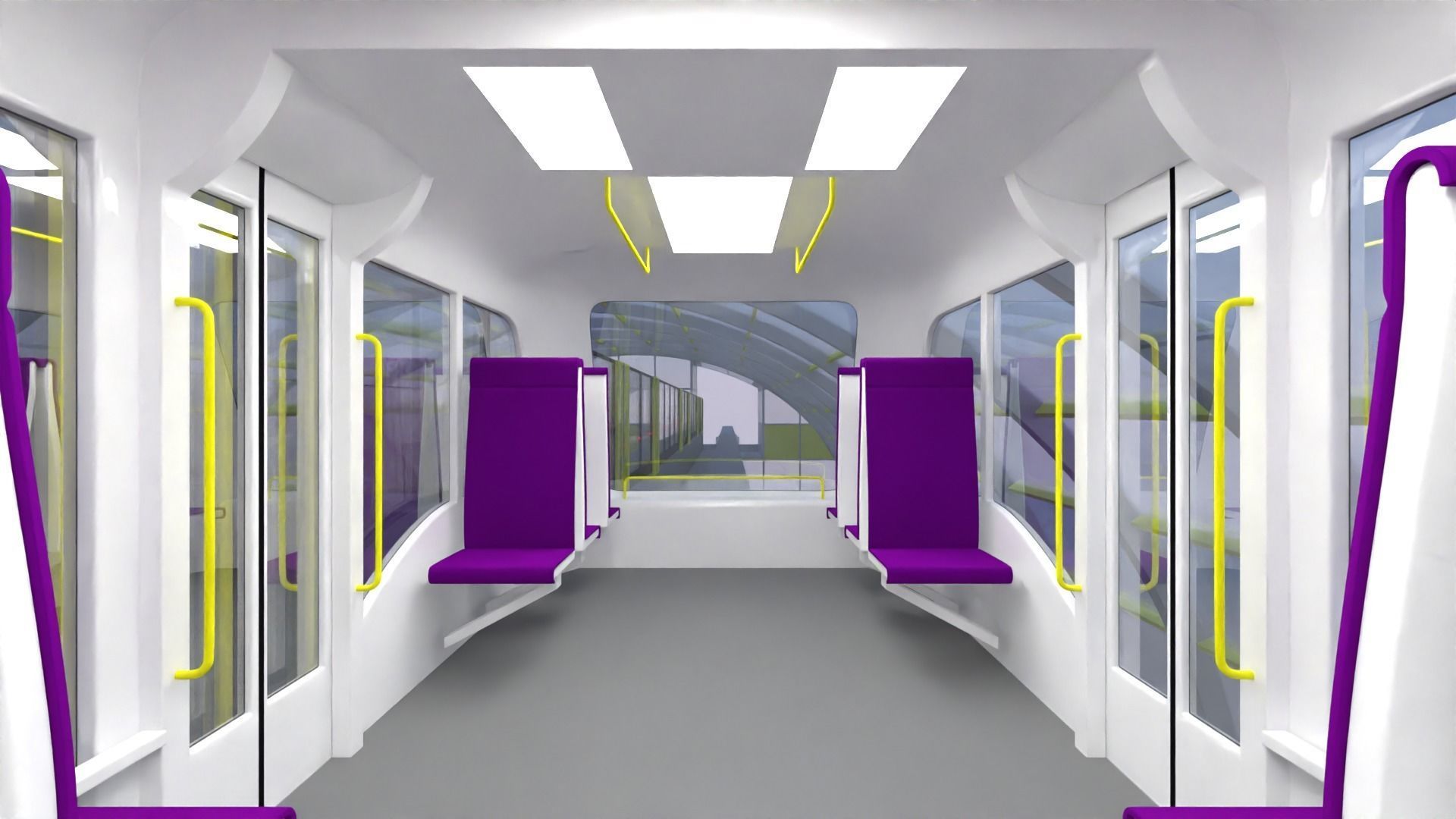 Monorail station with trains 3D model_25