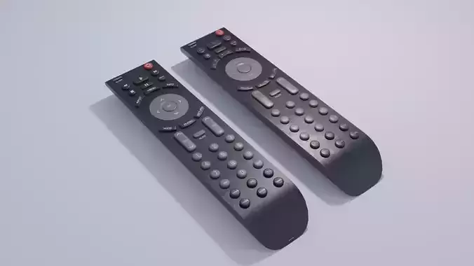Large TV Remote with Distressed Version 4K Low-poly 3D model