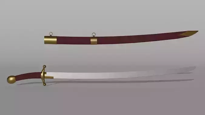 Turko Mongol Saber Low-poly 3D model