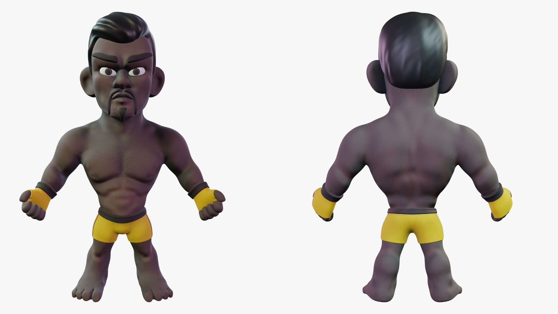 Fighter Boxer Character 08 Low-poly 3D model_1