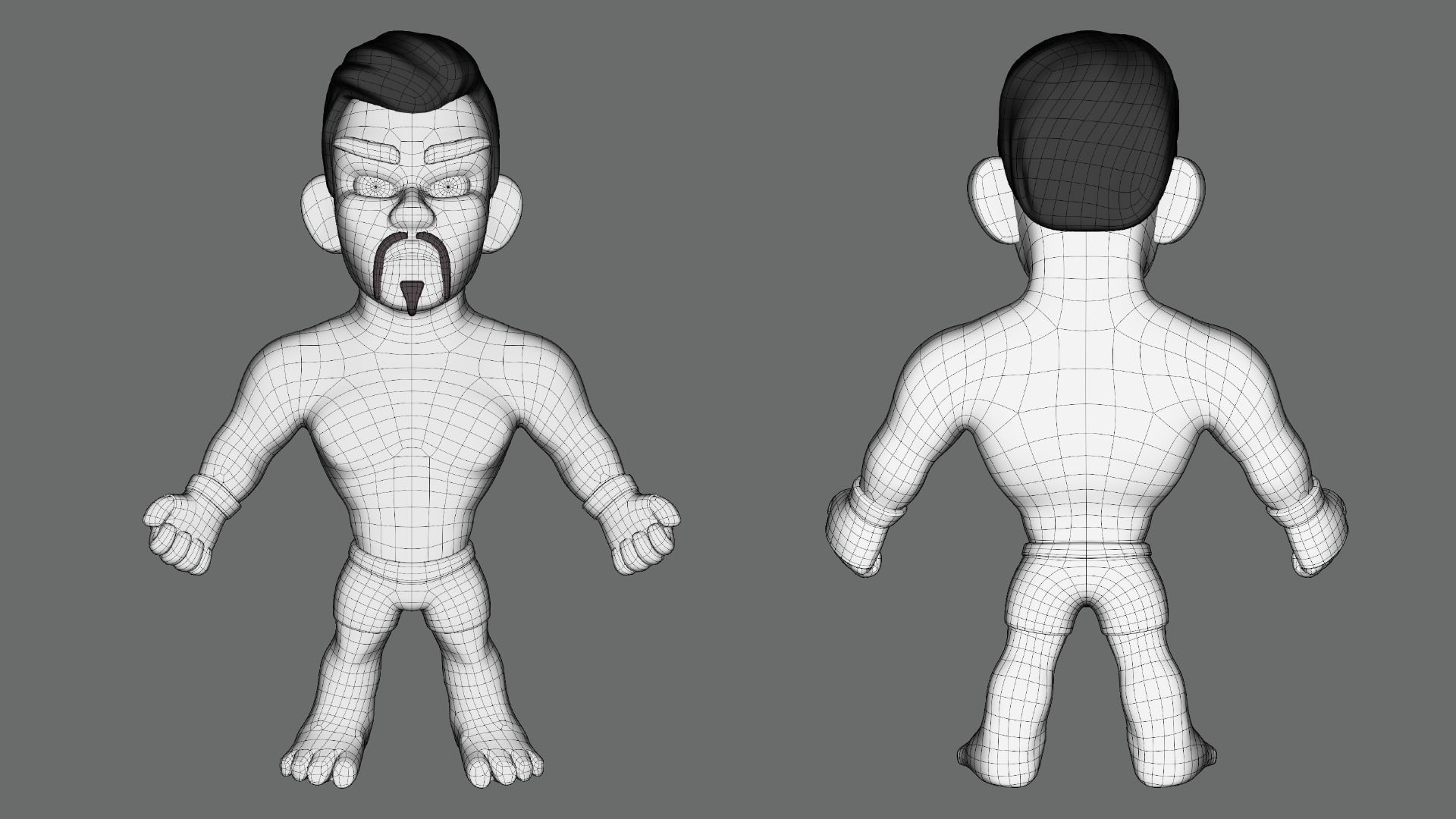 Fighter Boxer Character 08 Low-poly 3D model_5