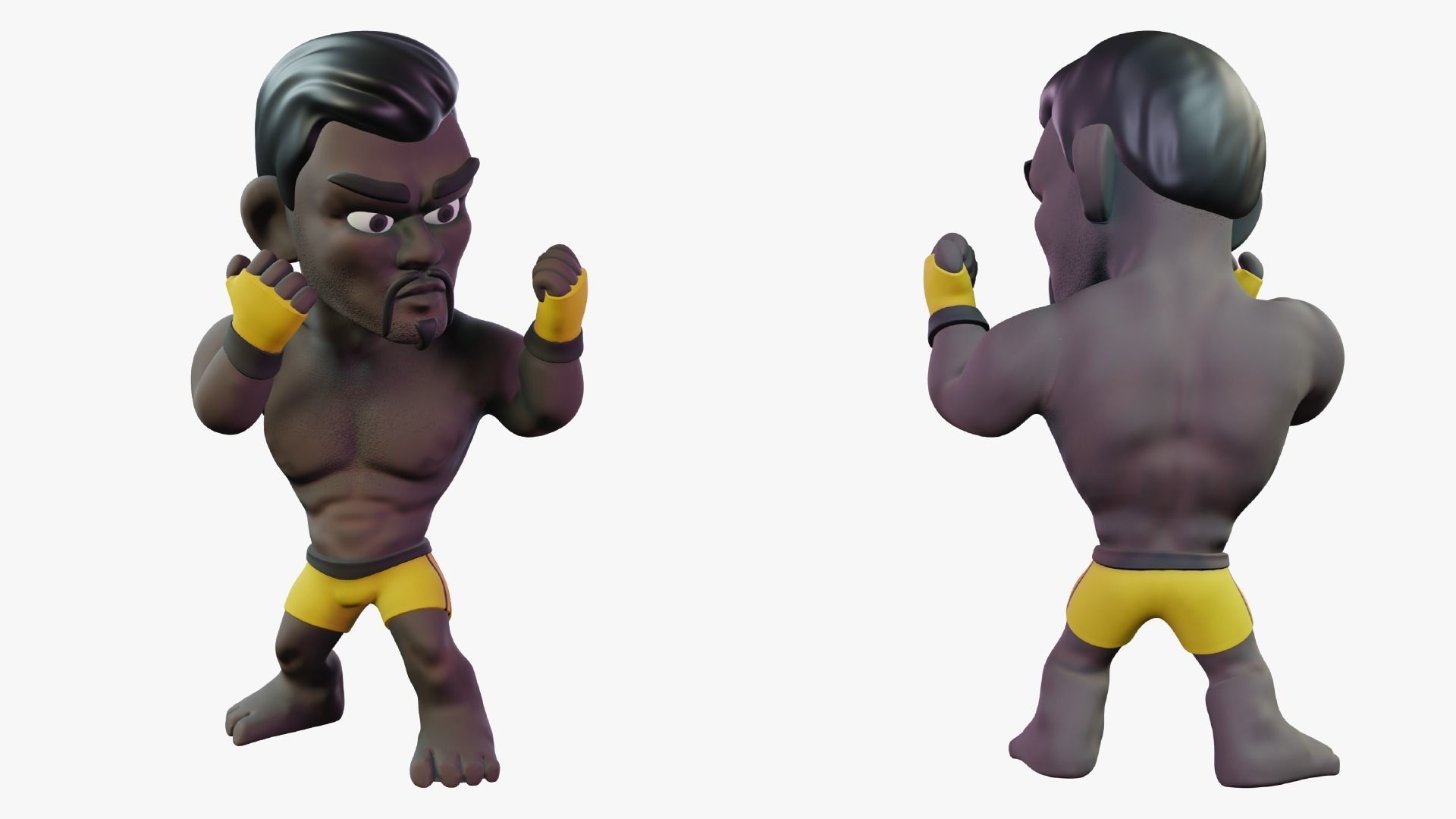 Fighter Boxer Character 08 Low-poly 3D model_2