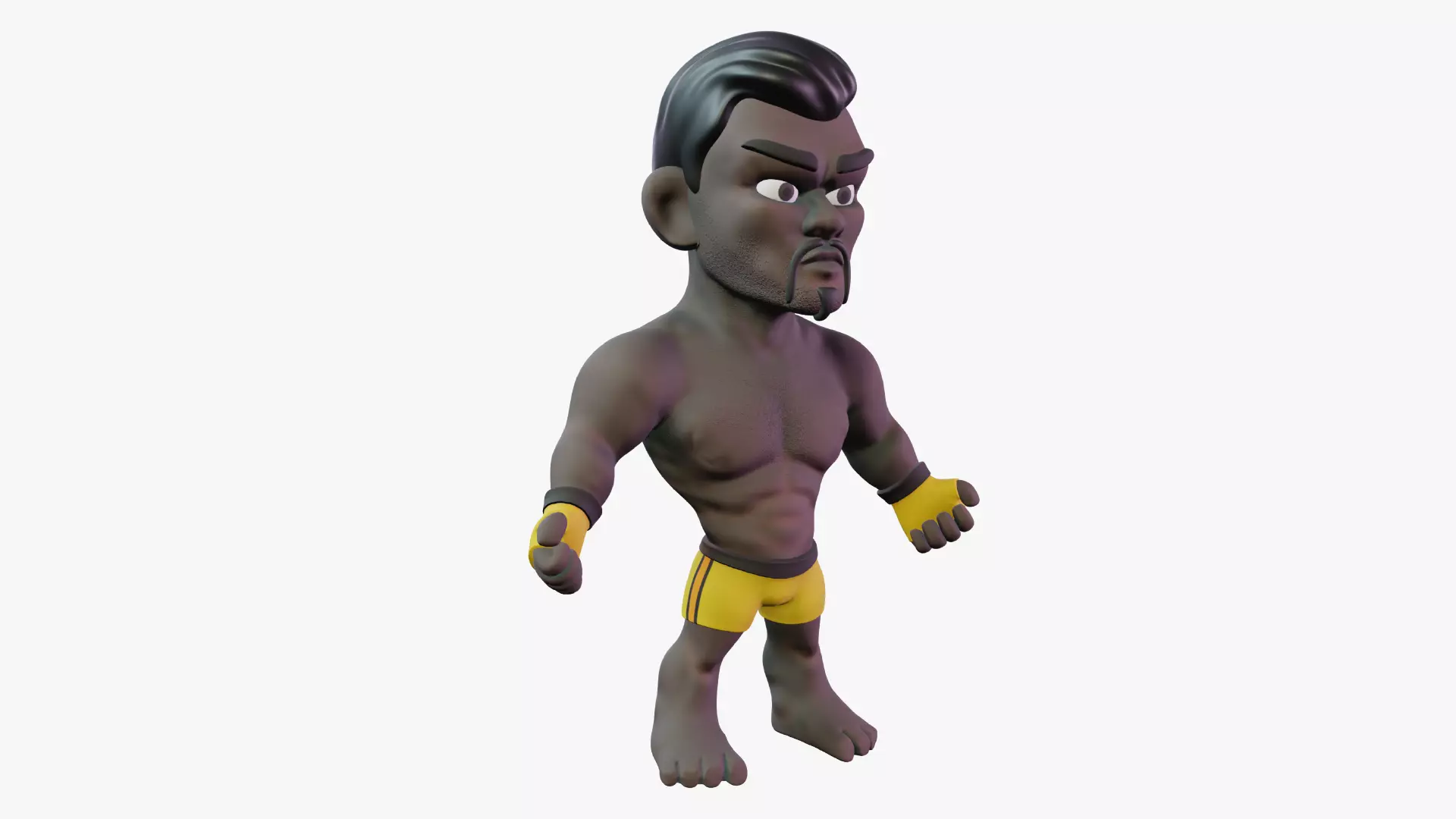 Fighter Boxer Character 08 Low-poly 3D model_0