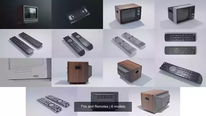 TVs and Remotes 3D Model Collection