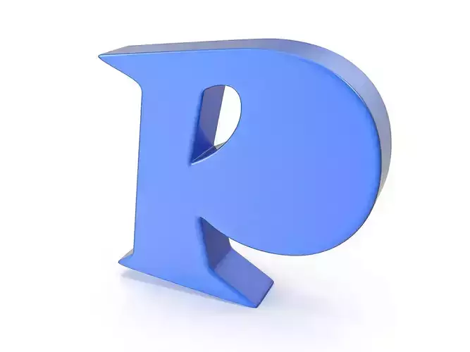 P Alphabet letter 3D model