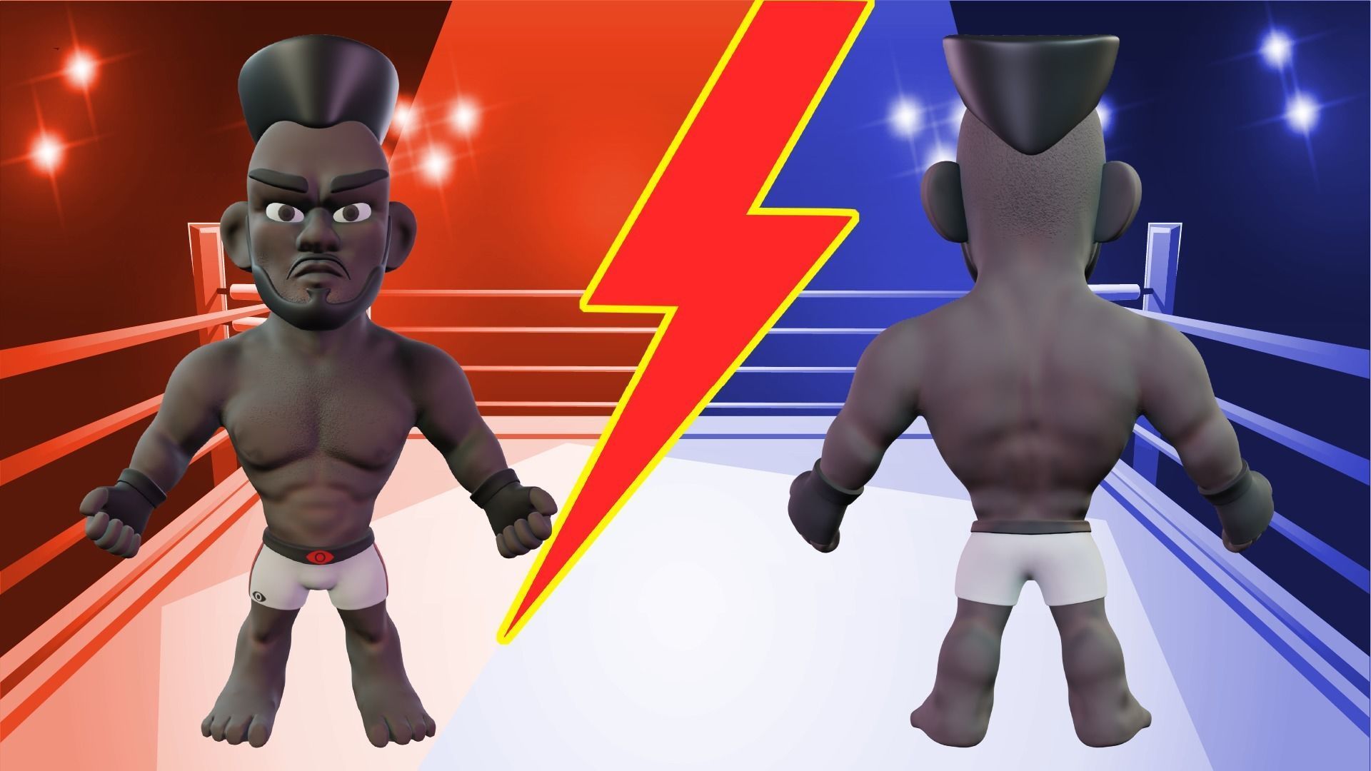 Fighter Boxer Character 10 Low-poly 3D model_3