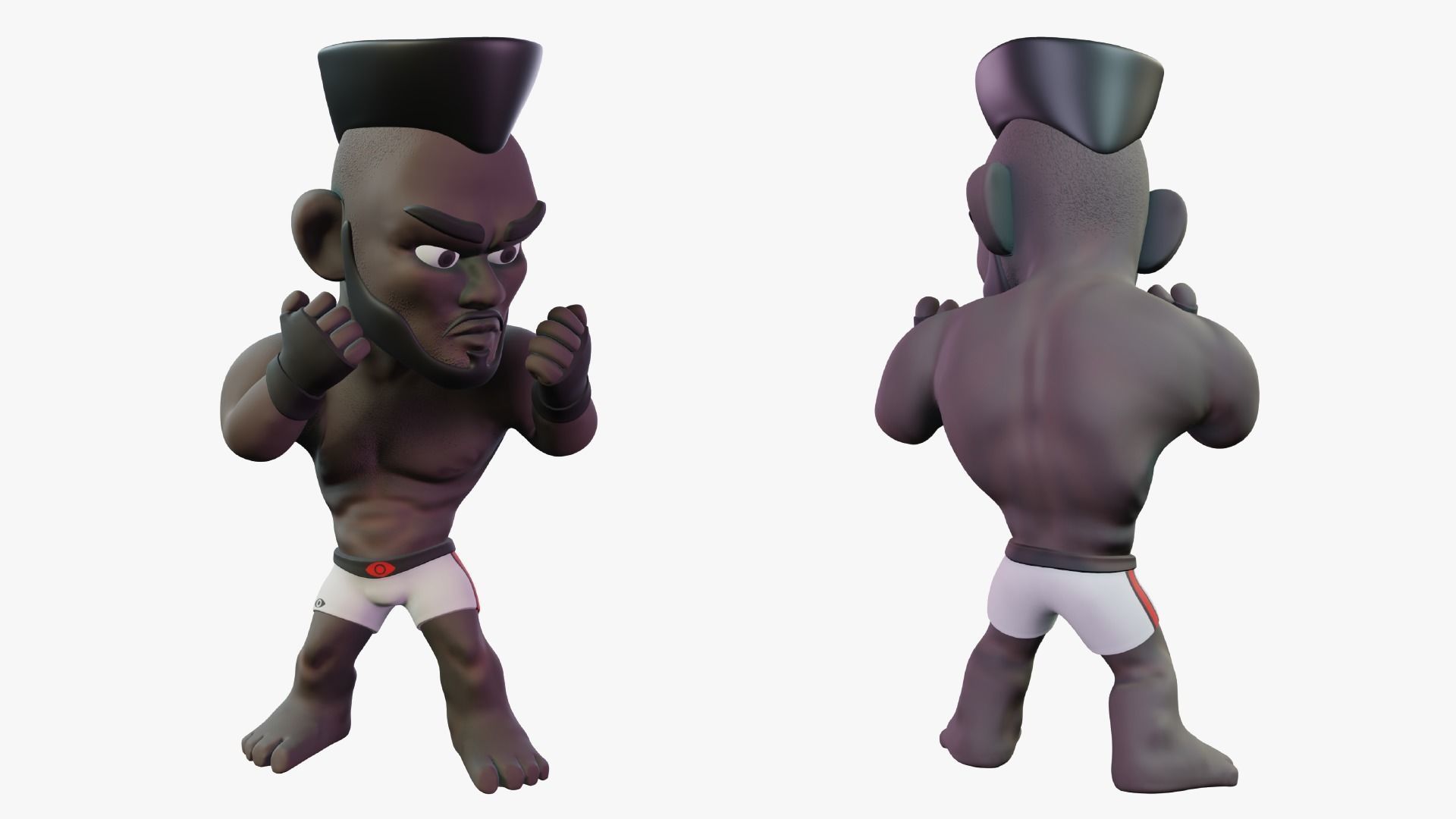 Fighter Boxer Character 10 Low-poly 3D model_2