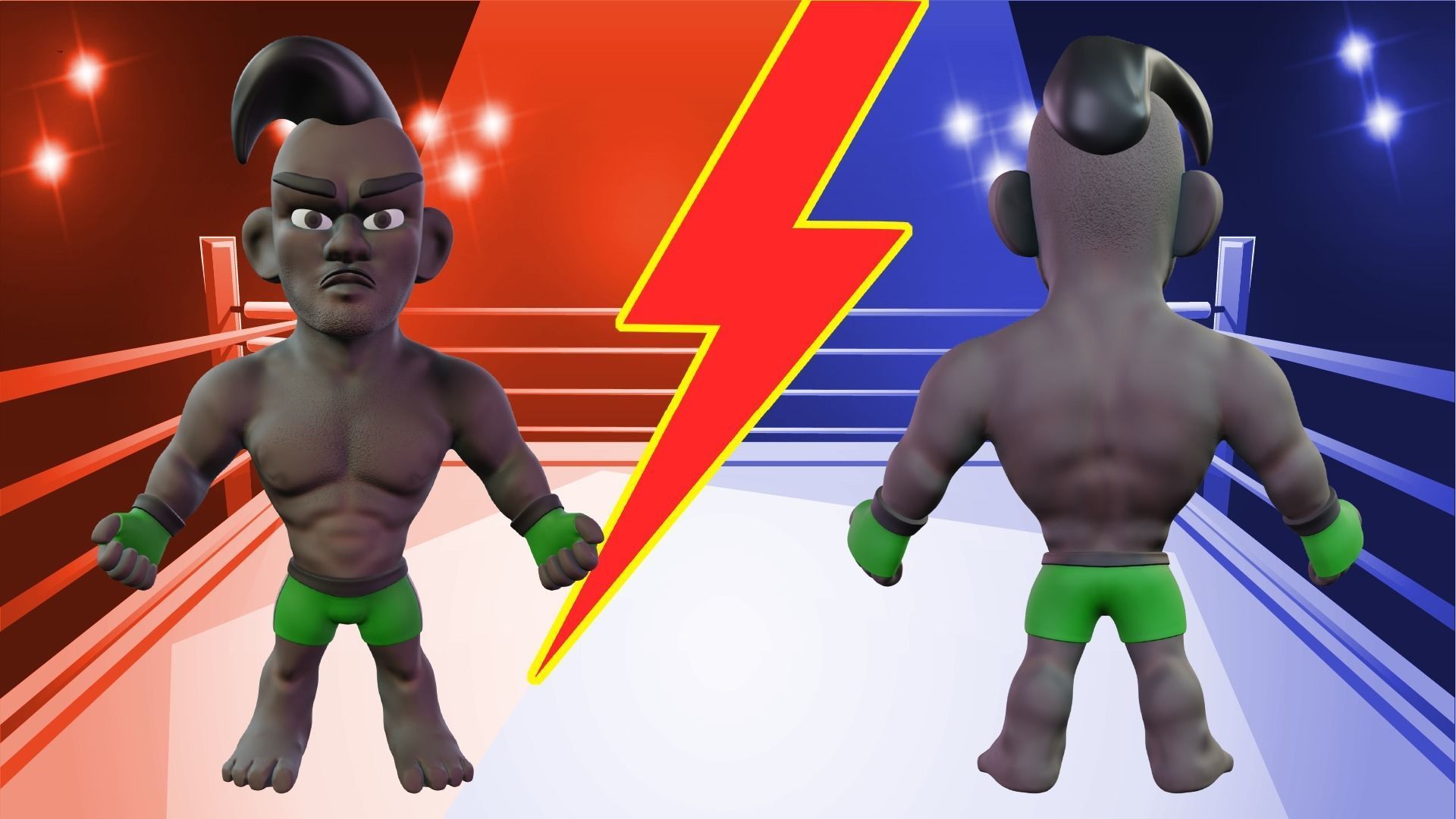 Fighter Boxer Character 11 Low-poly 3D model_3