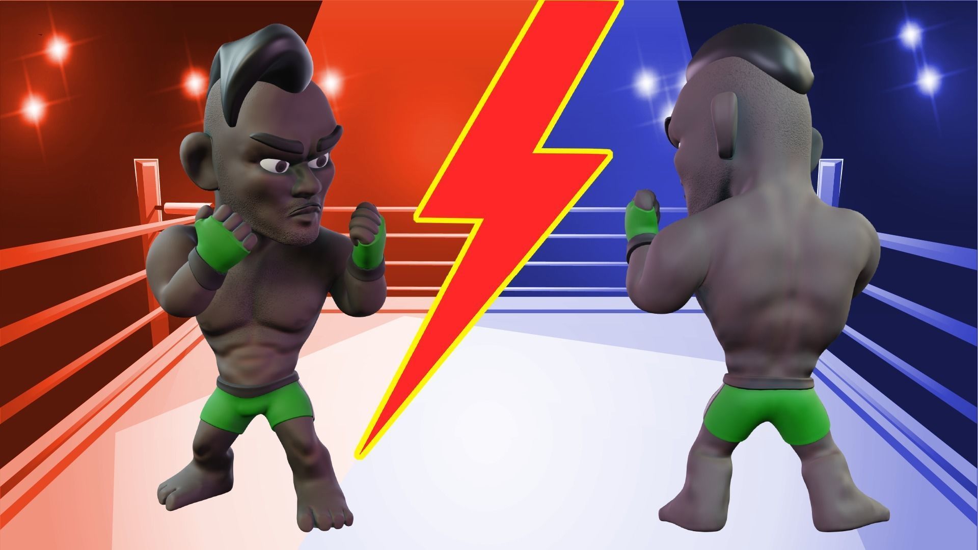 Fighter Boxer Character 11 Low-poly 3D model_4
