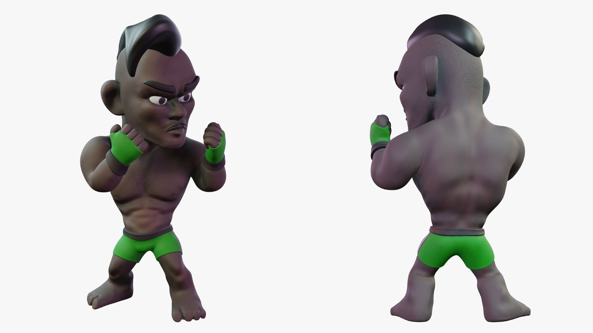 Fighter Boxer Character 11 Low-poly 3D model_2