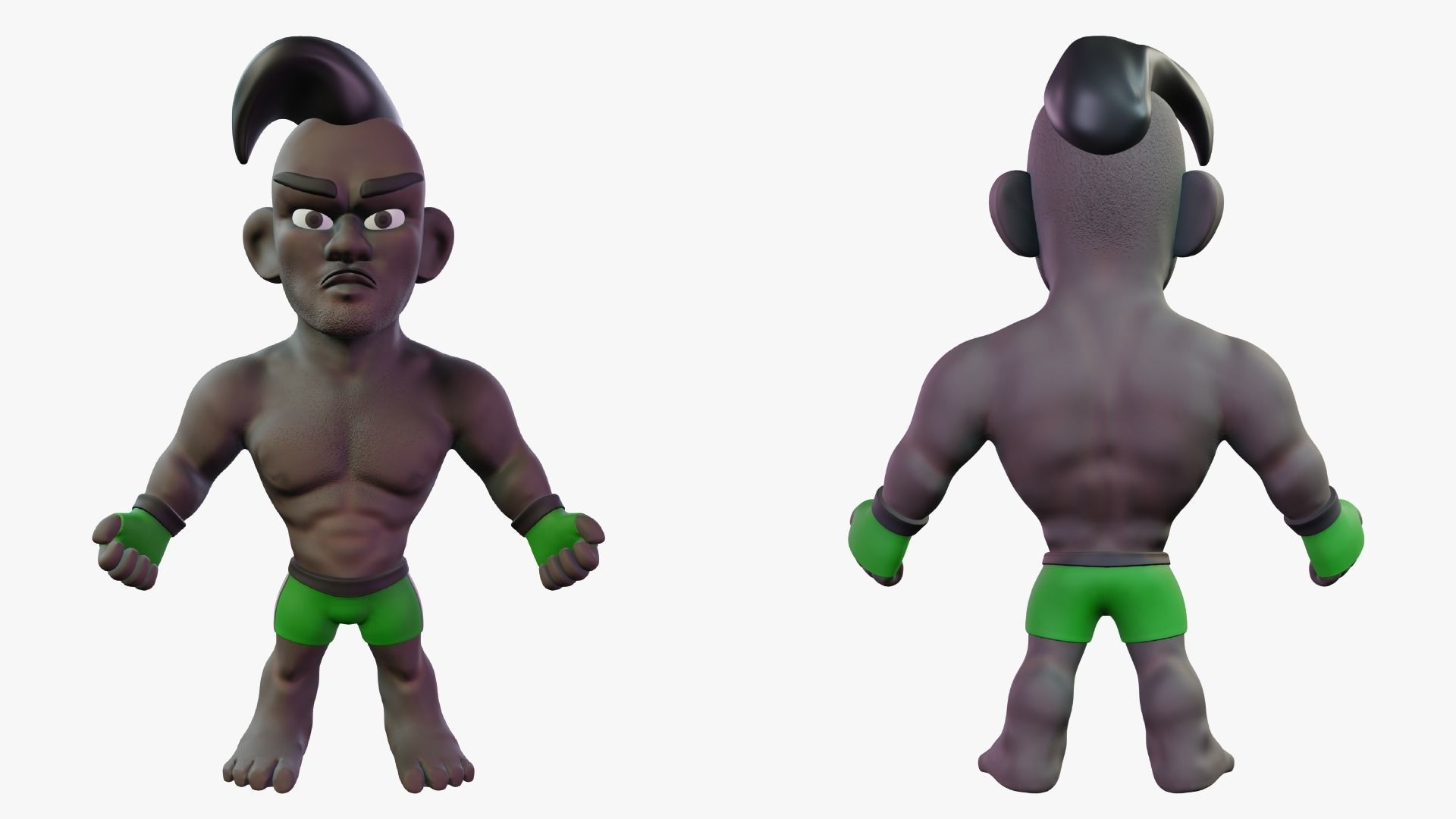 Fighter Boxer Character 11 Low-poly 3D model_1