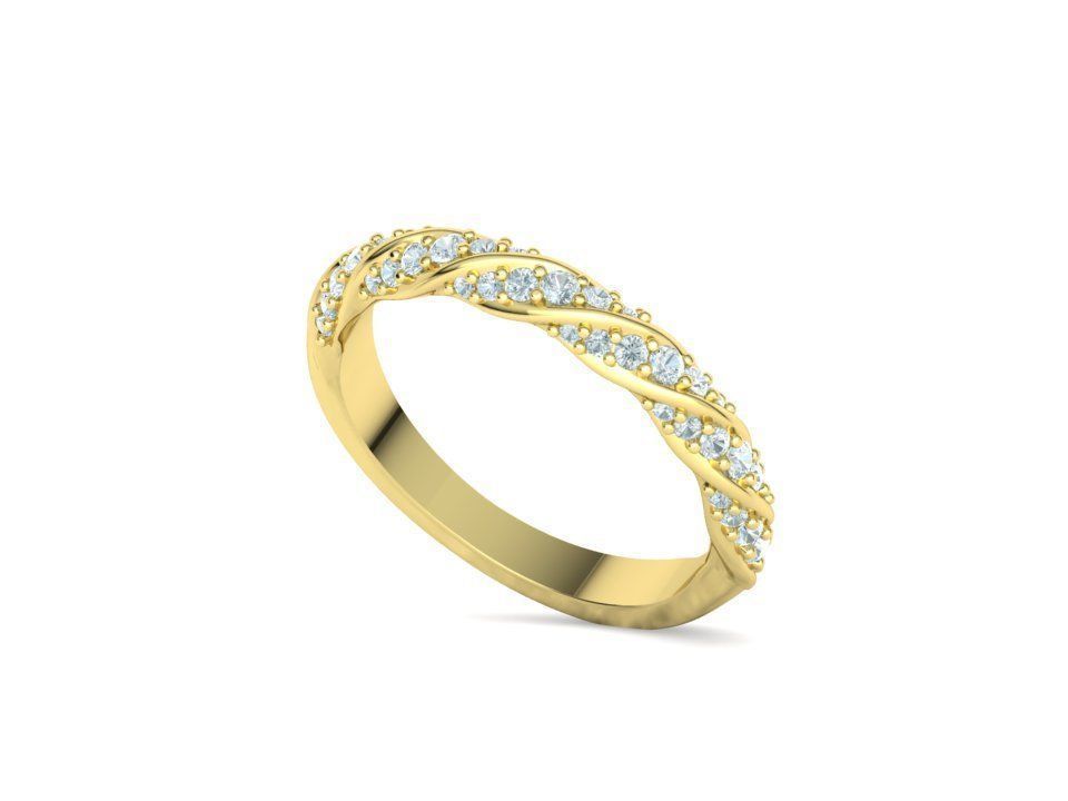 Olivia Twisted Diamond Eternity Band Ring 3dprint model 3D print model_27