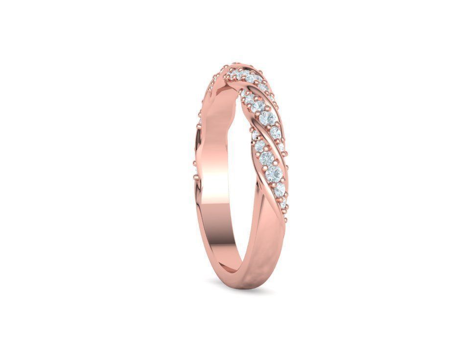 Olivia Twisted Diamond Eternity Band Ring 3dprint model 3D print model_29
