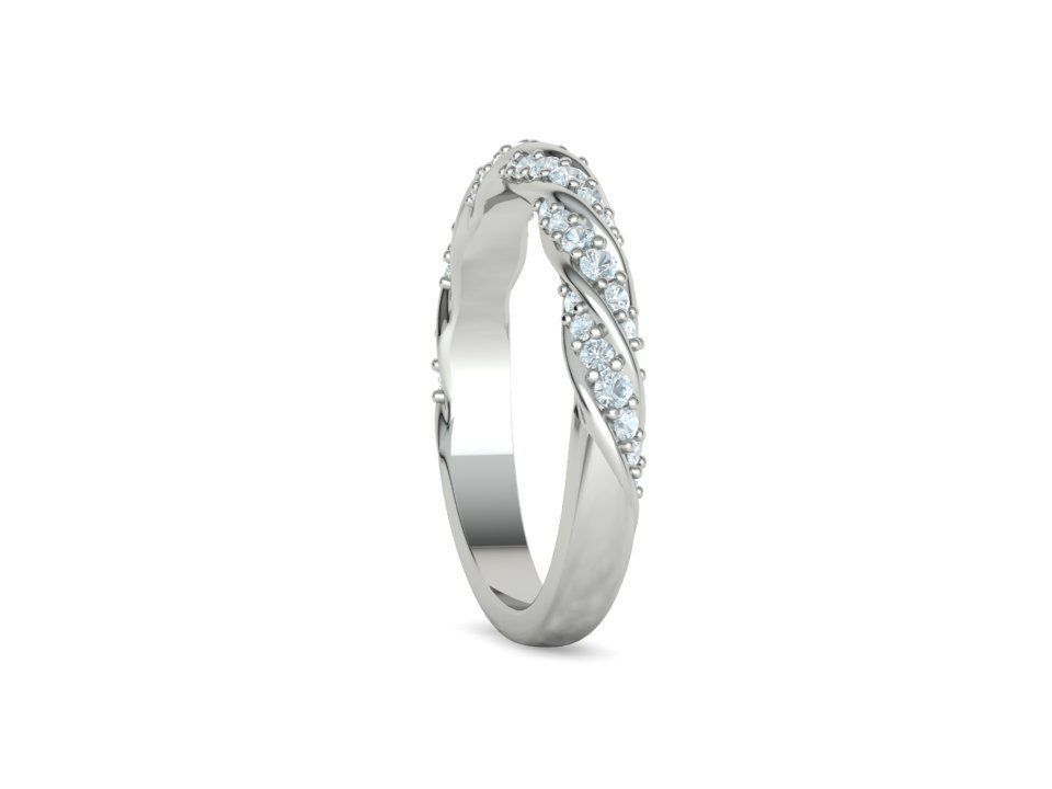 Olivia Twisted Diamond Eternity Band Ring 3dprint model 3D print model_31