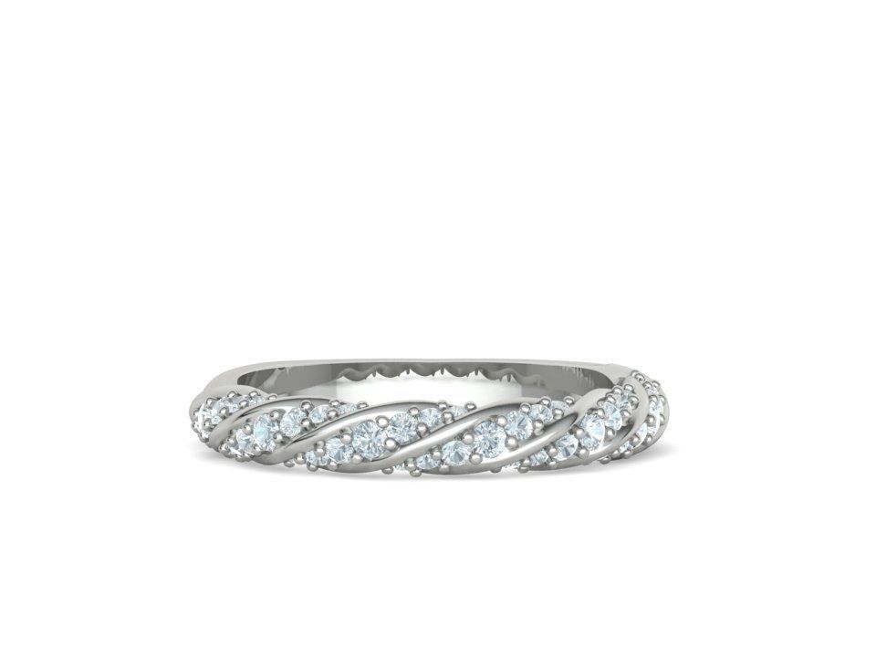 Olivia Twisted Diamond Eternity Band Ring 3dprint model 3D print model_8