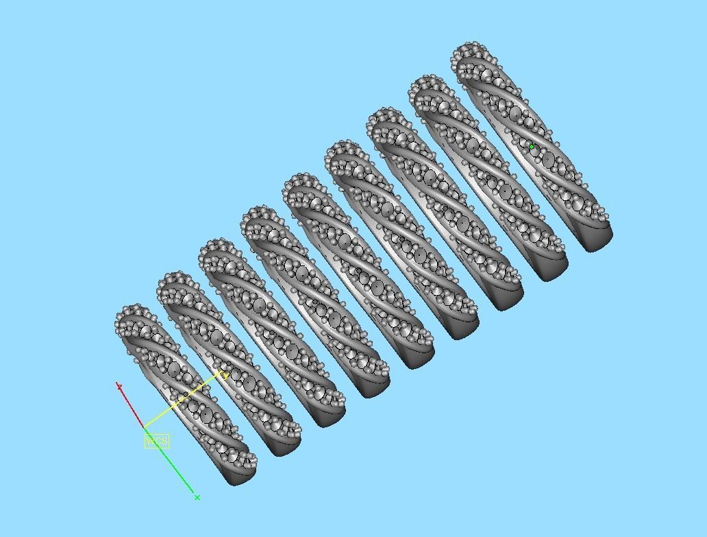 Olivia Twisted Diamond Eternity Band Ring 3dprint model 3D print model_15
