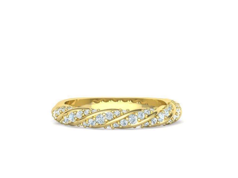 Olivia Twisted Diamond Eternity Band Ring 3dprint model 3D print model_7