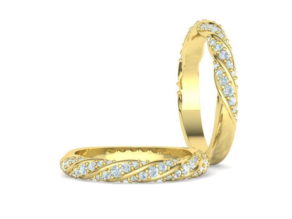 Olivia Twisted Diamond Eternity Band Ring 3dprint model 3D print model_4