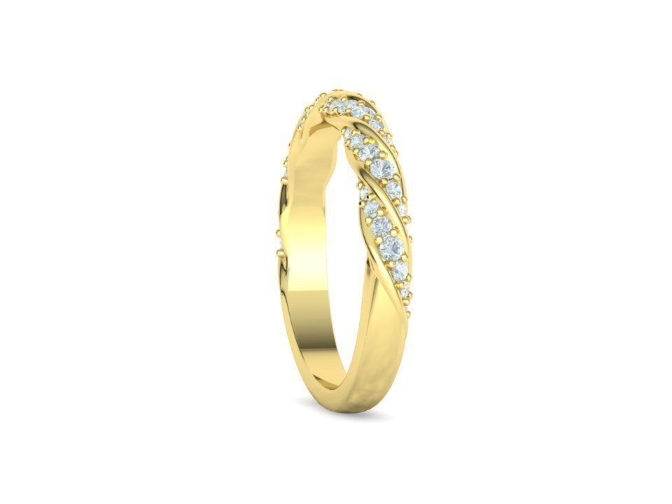 Olivia Twisted Diamond Eternity Band Ring 3dprint model 3D print model_30