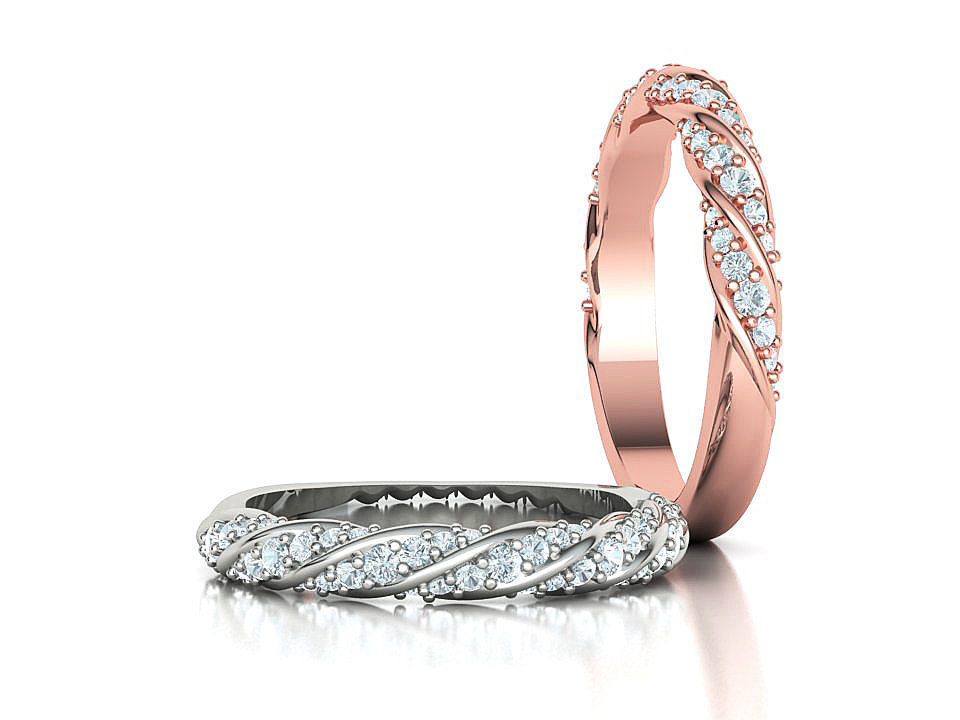 Olivia Twisted Diamond Eternity Band Ring 3dprint model 3D print model_1