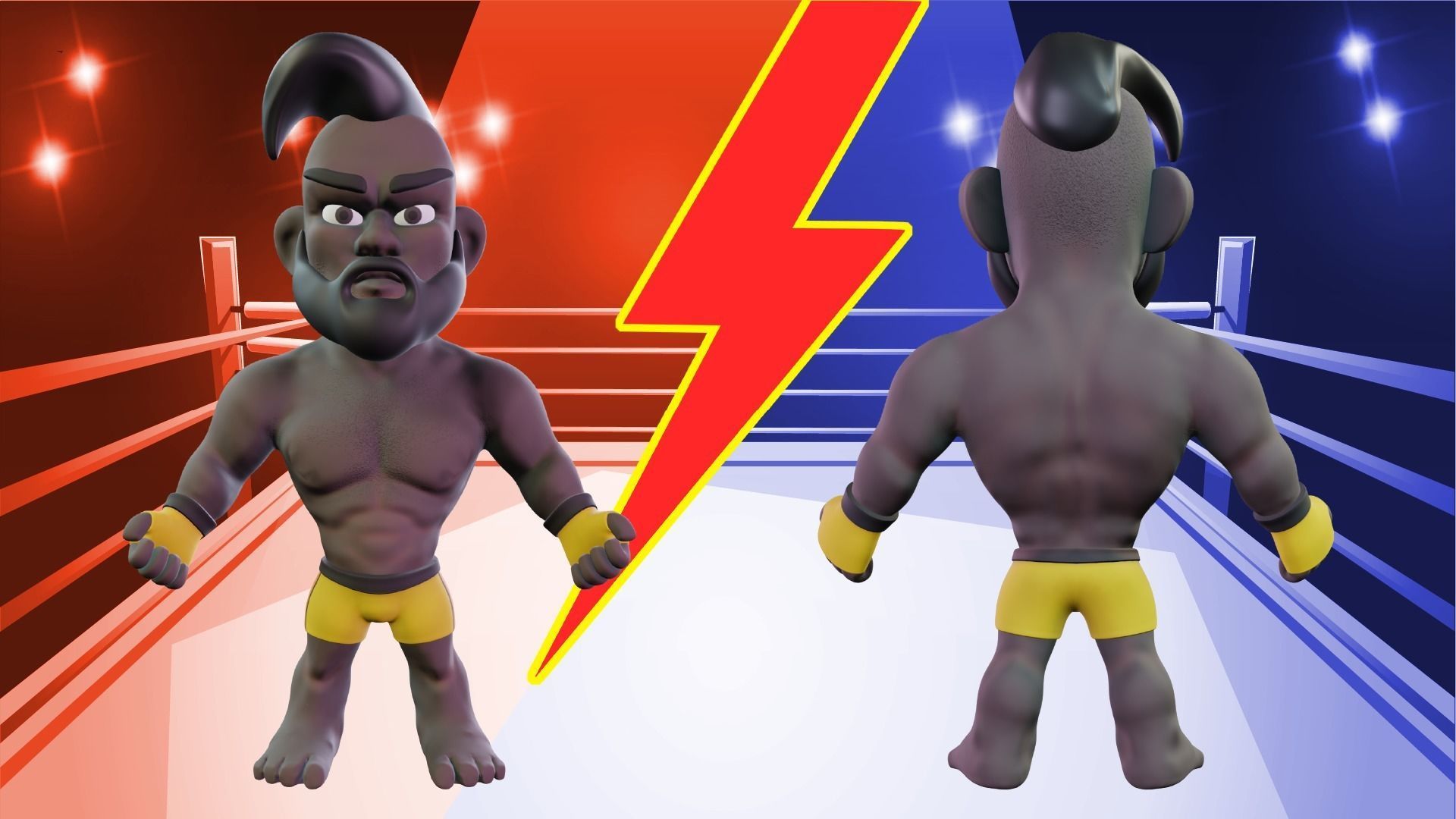 Fighter Boxer Character 12 Low-poly 3D model_3