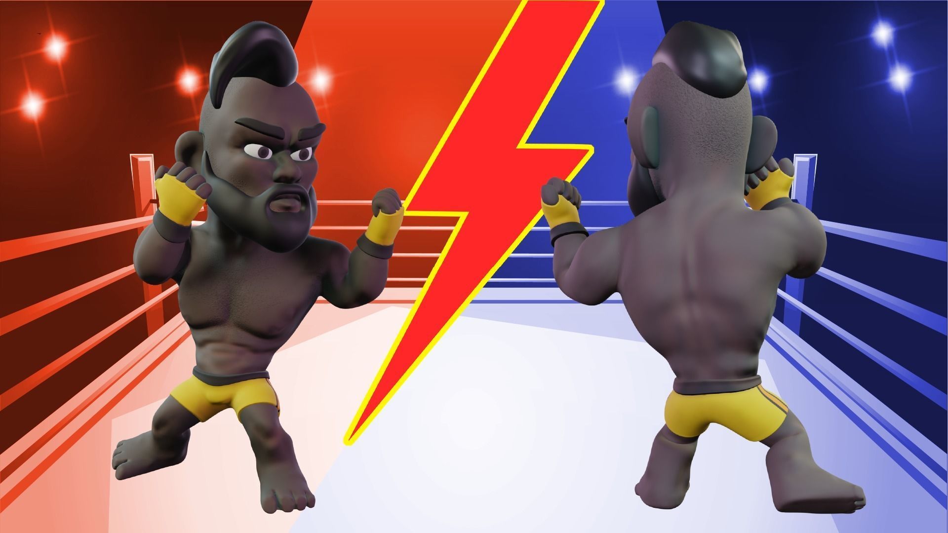 Fighter Boxer Character 12 Low-poly 3D model_4