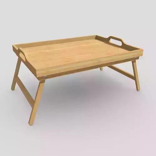 Tray 6 bamboo table Low-poly 3D model