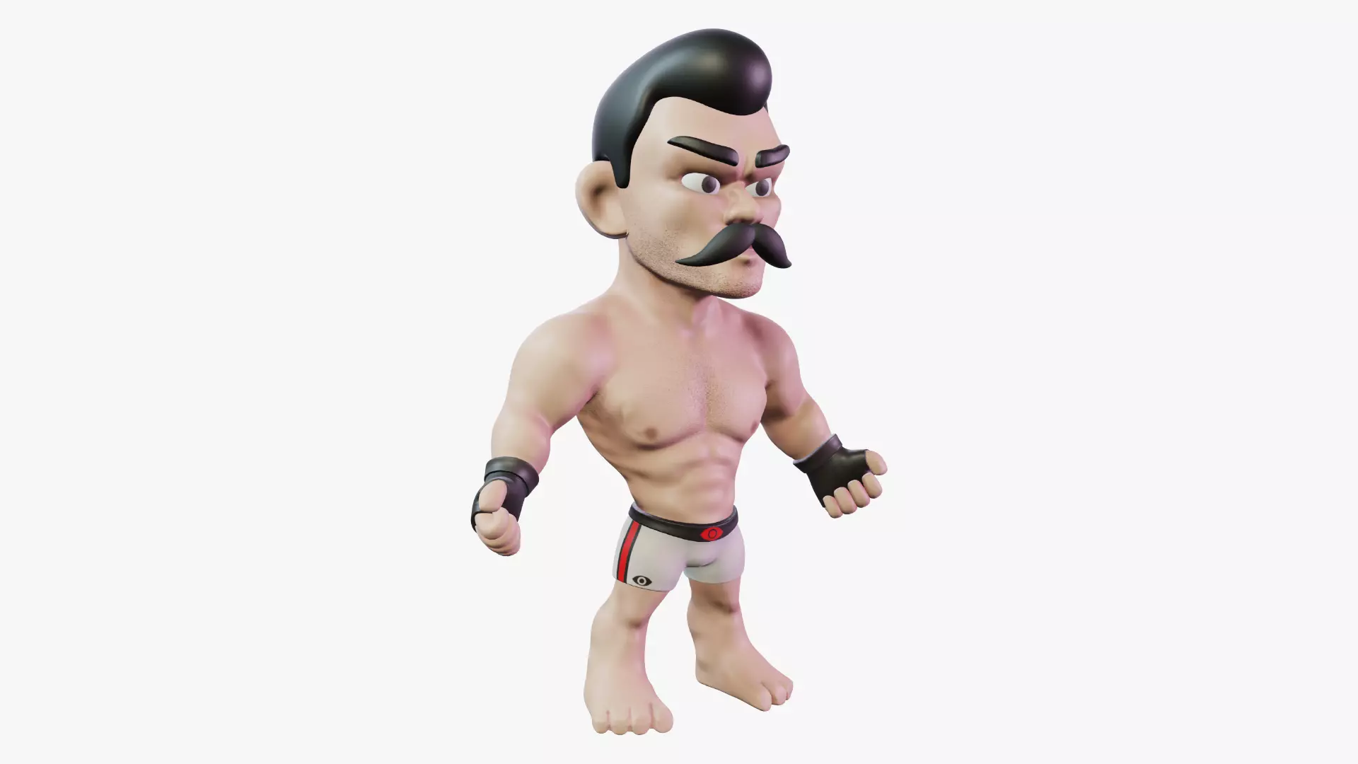 Fighter Boxer Character 16 Low-poly 3D model_0
